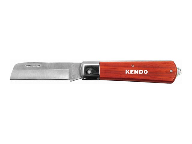 нож складной KENDO 16мм прямое лезвие деревянная ручка