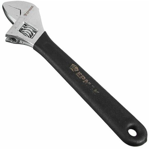 Ключ разводной Ермак, 200мм с черной ручкой, из углеродистой стали, 1 шт.