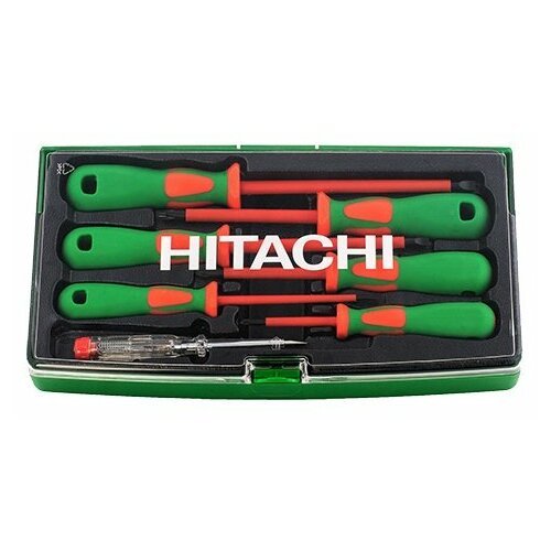 Набор отверток Hitachi 774008, 7 предм., зеленый/оранжевый