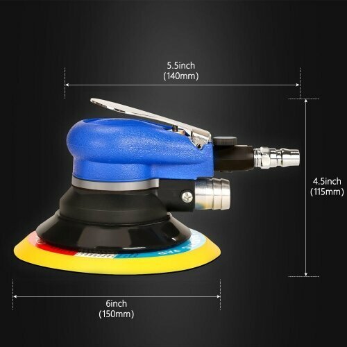 Пневматическая шлифовальная машинка ход эксцентрика 5мм, с набором аксессуаров, . SPTA
