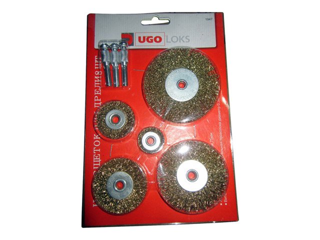 набор корщеток для дрели UGO LOKS, 8 предметов, дисковые